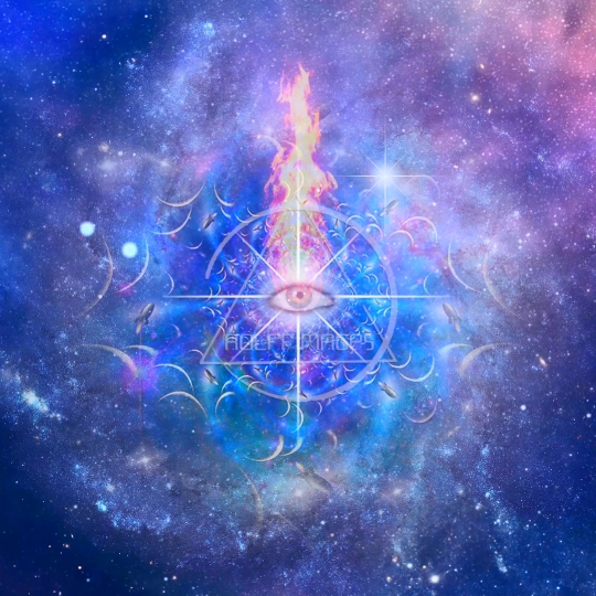 Surreal composition. Eternal Eye in Endless Space